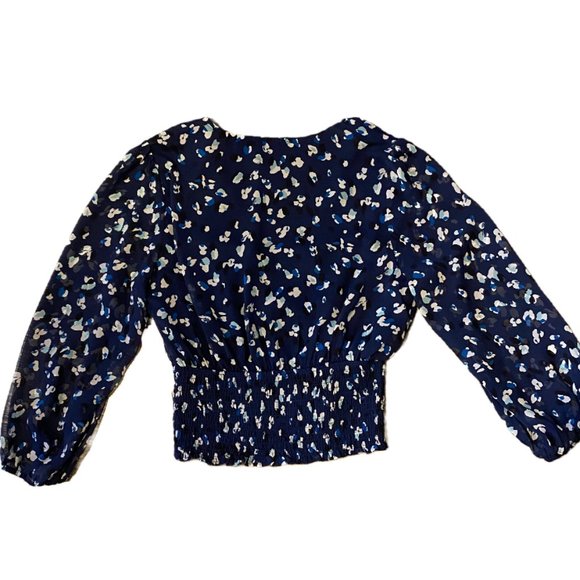 NWT AQUA Printed Smocked Top - Picture 2 of 5